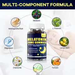 Ingredients panel showing L-Theanine, Ashwagandha, Magnesium and vitamins