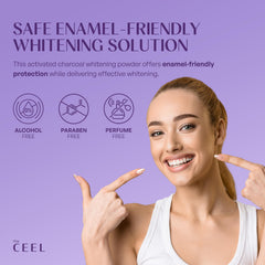 Purple whitening powder texture on a surface