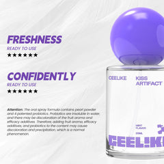 Graphic showing cooling effect of CEELIKE Oral Spray