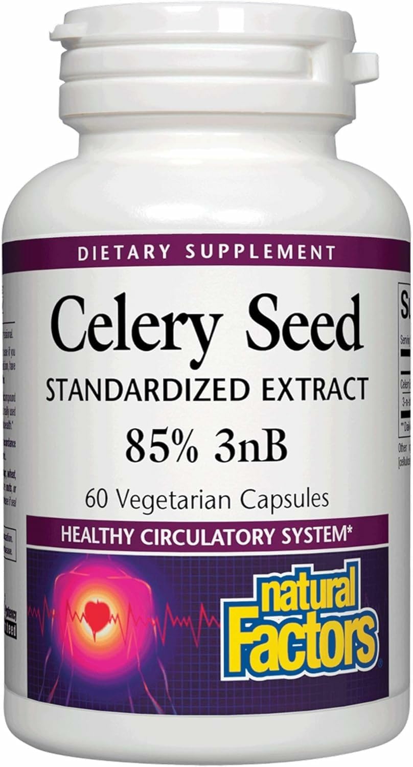 Bottled Celery Seed Extract by Natural Factors – 60 capsules