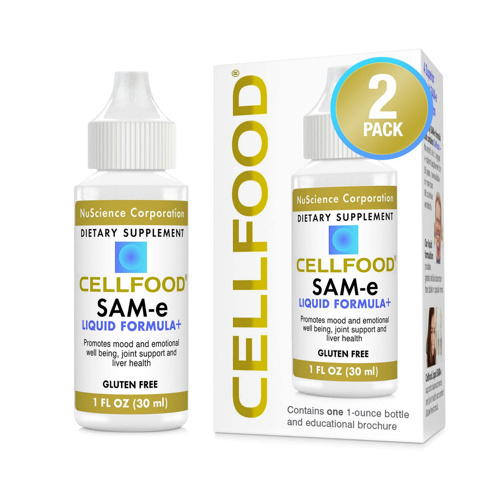 Cellfood SAM-e Liquid Formula+ front view with packaging