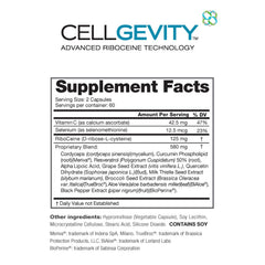 Close-up of Cellgevity packaging and bottle