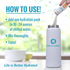 Cellutrex H2O electrolyte packets emphasize clean-label ingredients and flavor