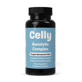 Celly Senolytic Complex bottle on white background