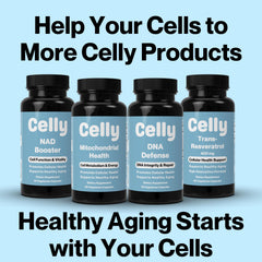 Celly Senolytic Complex packaging with bottle and box