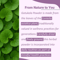 Centella Asiatica Gotu Kola powder packaging in a resealable pouch