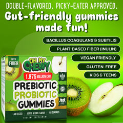 Lifestyle shot: happy kid enjoying Center-Filled Probiotic Gummies