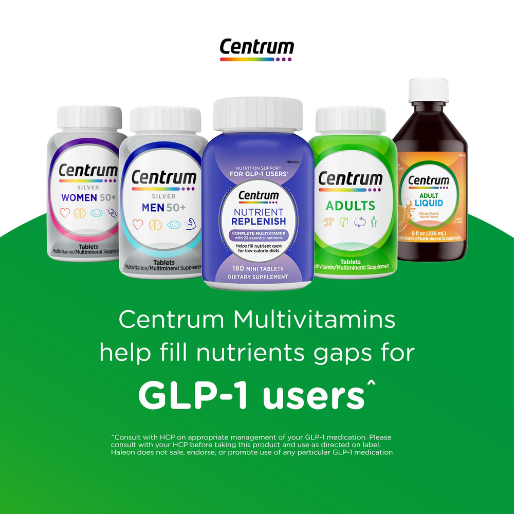 Coated, easy-to-swallow Centrum tablets