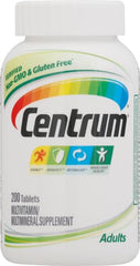 Centrum gluten-free badge on bottle highlighting dietary compatibility