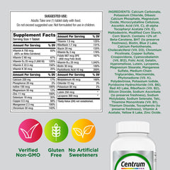 Small tablet size of Centrum Minis Silver Multivitamin 50+