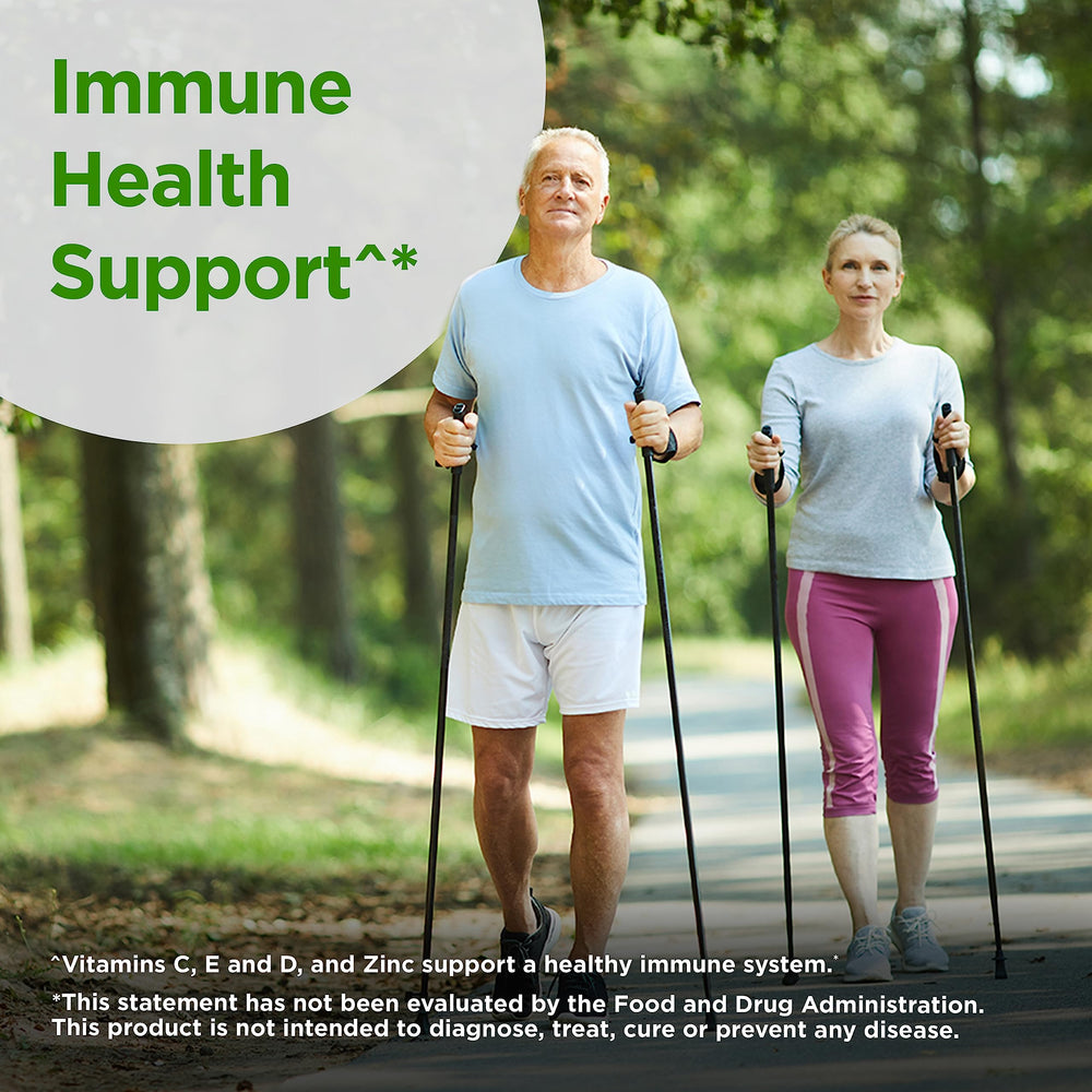 Label indicating non-GMO and gluten-free Centrum Silver