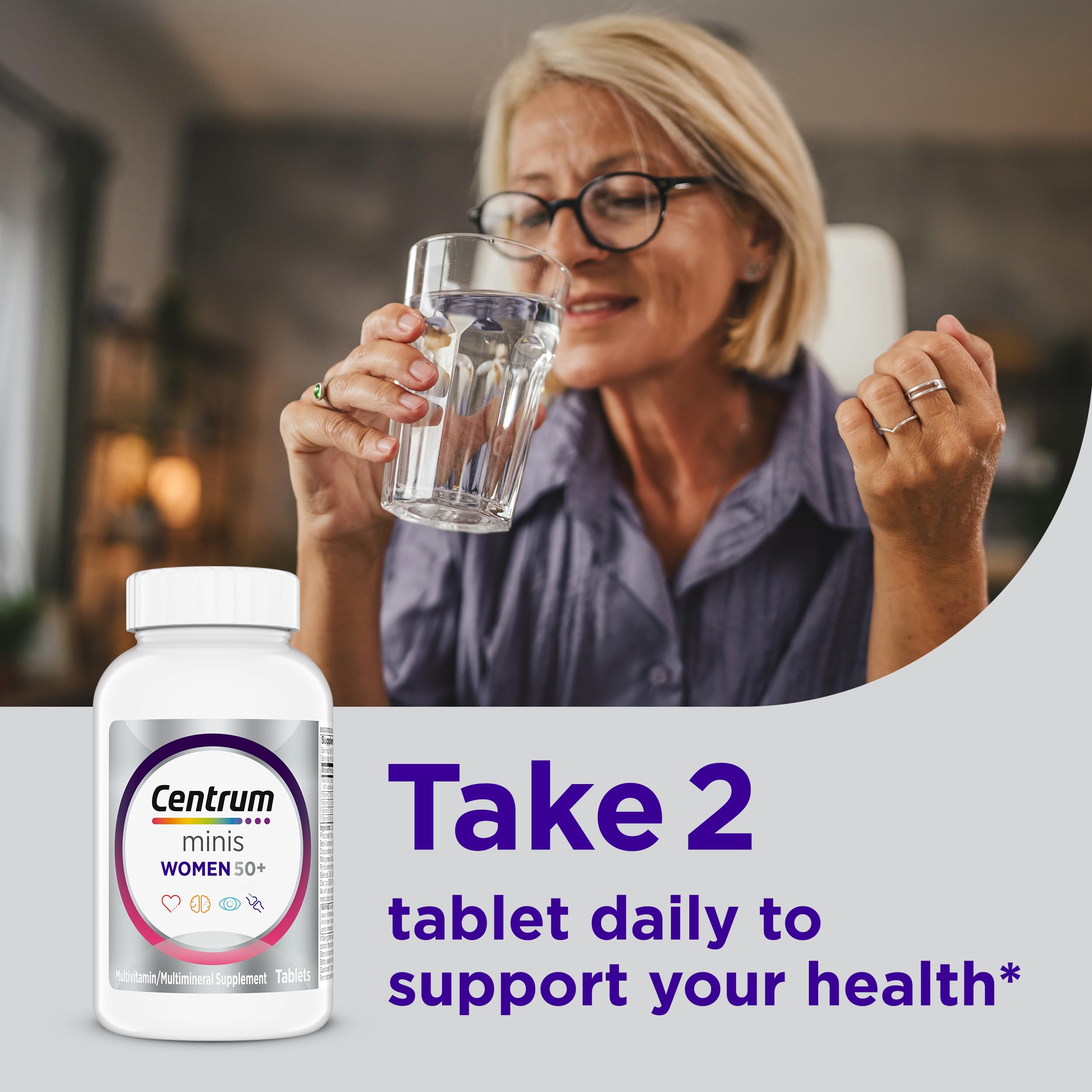 Nutrition facts panel for Centrum Silver 50+ multivitamin Nutrition facts panel for Centrum Silver 50+ multivitamin