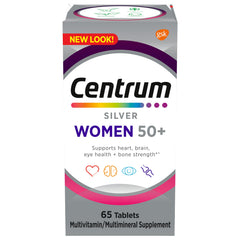 Centrum Silver bottle front highlights immune and bone support.