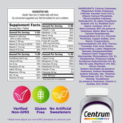 Centrum Silver daily-use calendar suggests consistent routines.