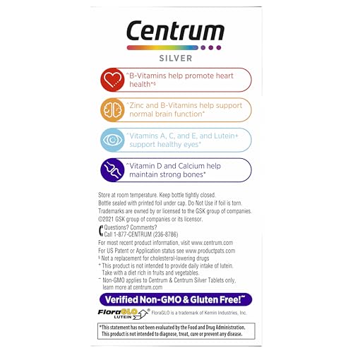 Centrum Silver nutrients label clarifies essential minerals.