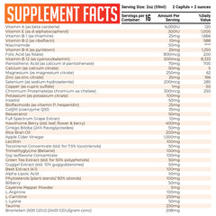 Nutrition label highlighting 40 natural nutrients