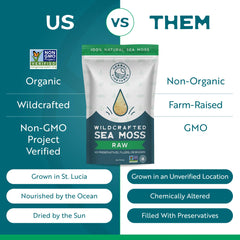 Certified organic Non-GMO sea moss product label