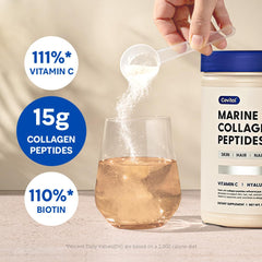 Collagen powder dissolving easily in coffee or beverage