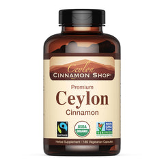 180-capsules bottle packaging for Ceylon Cinnamon supplement