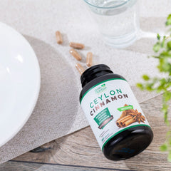Lifestyle shot: cinnamon capsules for daily wellness