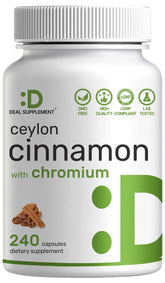 Product bottle label: Ceylon Cinnamon with Chromium 1000mcg - 240 capsules