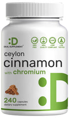 Product bottle label: Ceylon Cinnamon with Chromium 1000mcg - 240 capsules