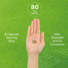 Capsules shown with Sri Lankan cinnamon imagery