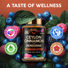 Vegan and non-GMO cinnamon gummies packaging
