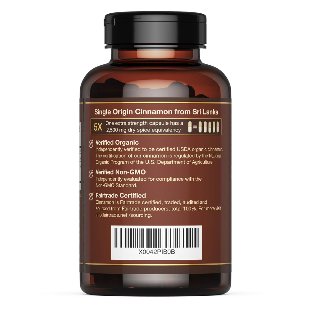 Close-up of CinnaGuard Organic Cinnamon Supplement capsules