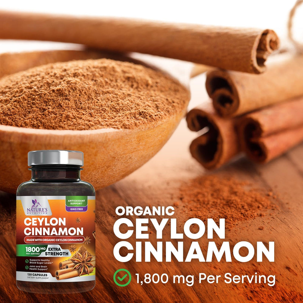Ingredient label for certified organic Ceylon cinnamon capsules