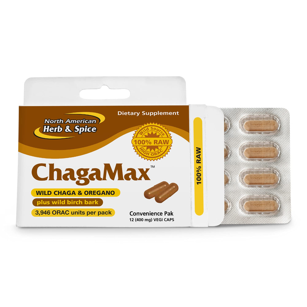 ChagaMax 12 Vegi Capsules bottle and label