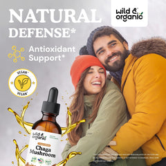 Chaga mushroom extract liquid drops bottle label