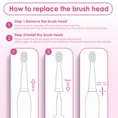 Ergonomic, kid-friendly brush head design close-up