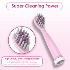 Four replacement brush heads for CHAIN PEAK Kids Sonic Toothbrush 8650/8660 (light pink)