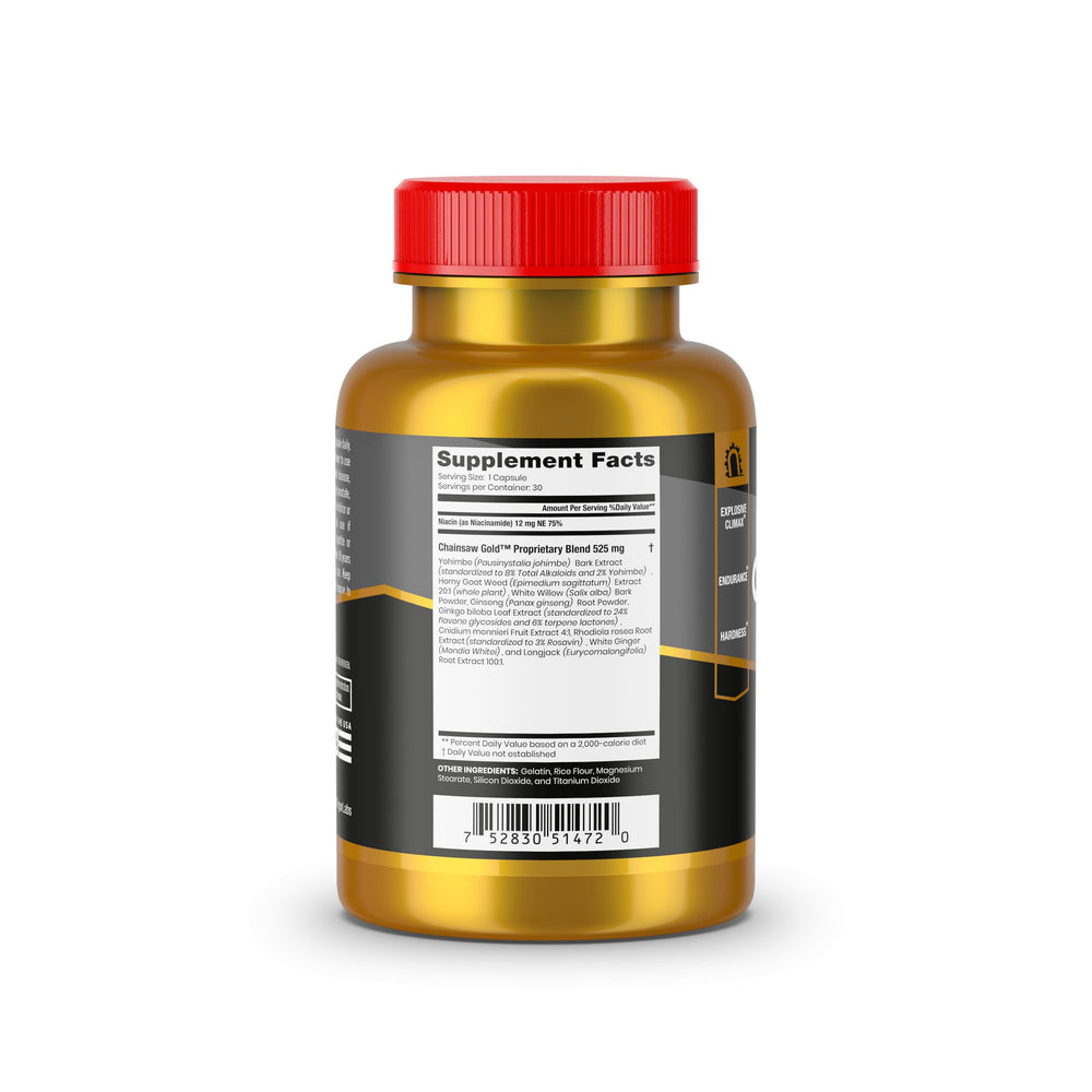 Chainsaw Gold bottle with stamina concept