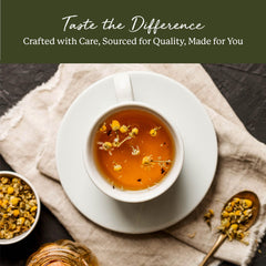 Chamomile used in tea and wellness recipes like lotions and baking.