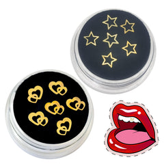 Assorted shapes included: love, rose, butterfly, pentagram, snake, lace, cherry, skull