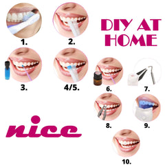 Before application: tooth gems prepared for bonding and sparkle preview