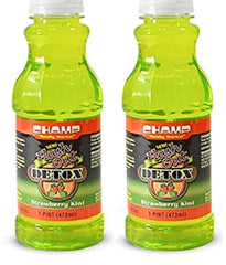 Two Champ Flush Out Detox Drink bottles in Grape flavor, 1 pint each