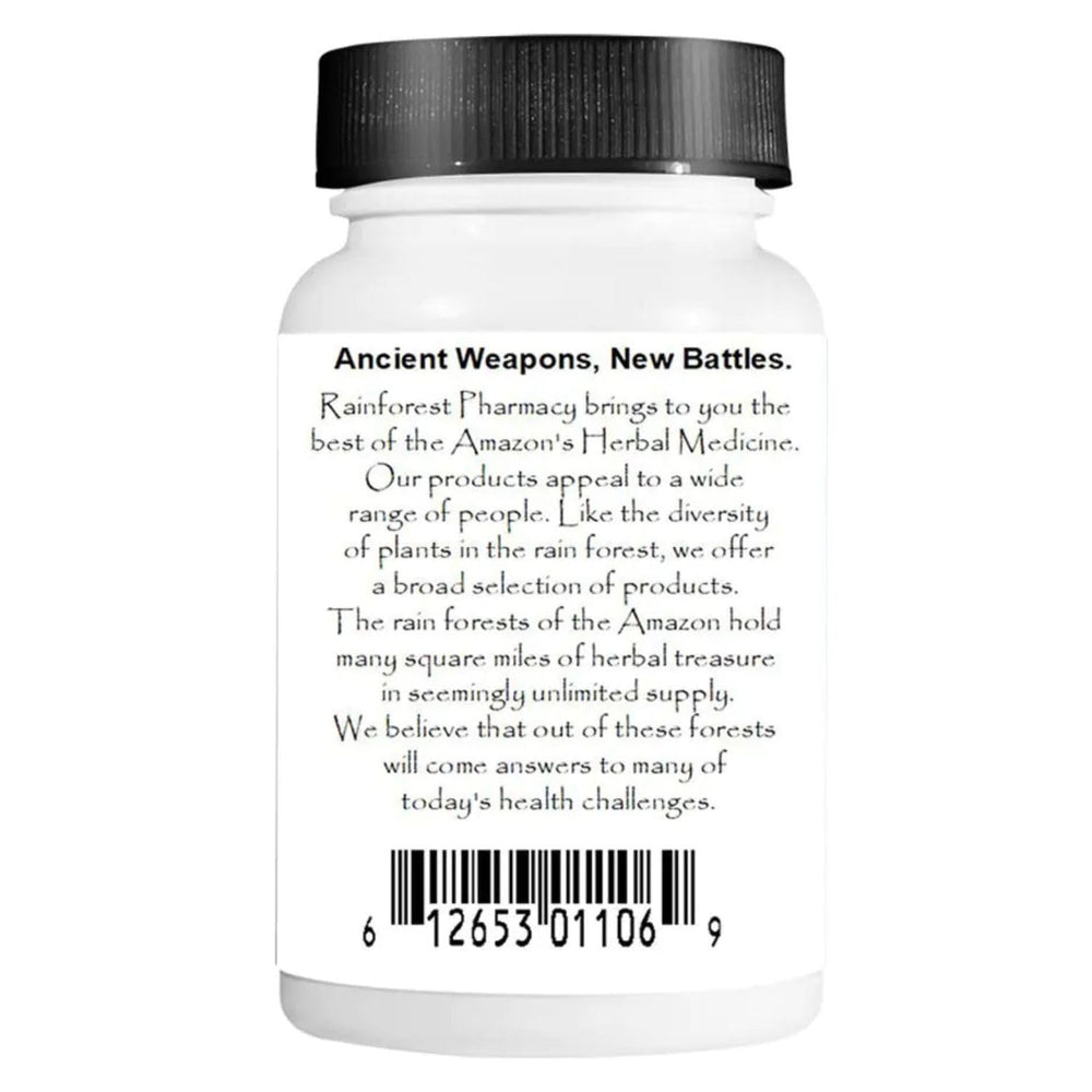 Close-up of 500 mg Chanca Piedra whole herb capsules