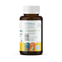 Chandraprabha Vati tablets with bottle and ingredients close-up