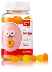 Front view of Chapter One Omega Gummies bottle with 120 flavored gummies