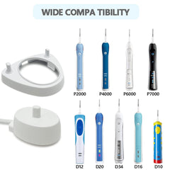 Charger base holder bracket for Oral-B 3757 with space for two toothbrush heads