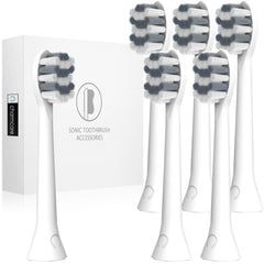 Charmcare replacement heads compatible with Philips Sonicare C2 C3 G2 G3 W3 (6 pcs) - white