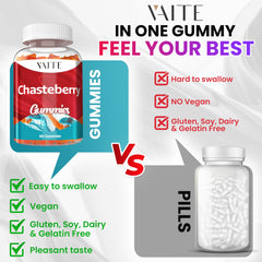 60-count bottle of vegan chasteberry chews