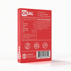 CHEAL Party Recovery Patch front-pack display emphasizes an easy morning-ready routine.