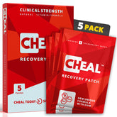 CHEAL Party Recovery Patch pack closeup demonstrates discreet wellness for mornings after celebrations.