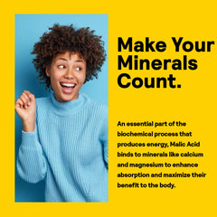 Malic acid chelating minerals like calcium and magnesium