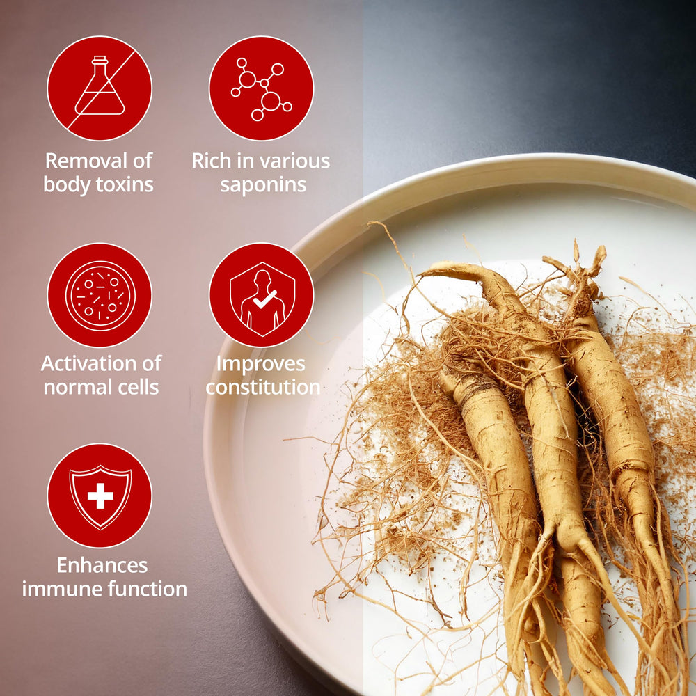 Close-up of ultra-fine 60µm ginseng powder