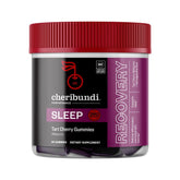 Cheribundi Tart Cherry Gummies Sleep bottle and gummies on a white background